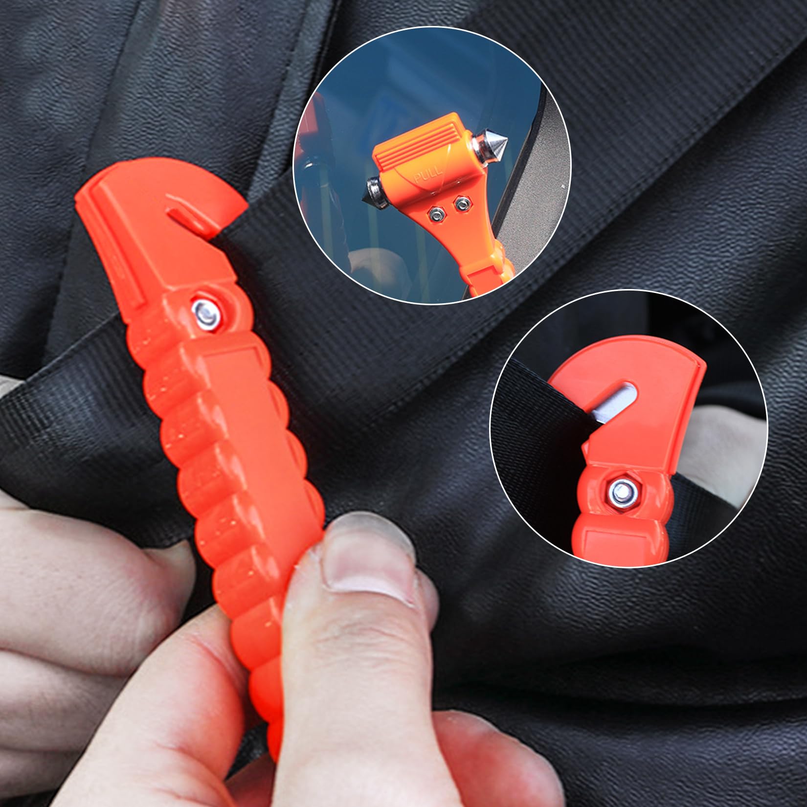 4-tlg Notfallhammer Mit Gurtschneider - Auto Sicherheitswerkzeug In Rot