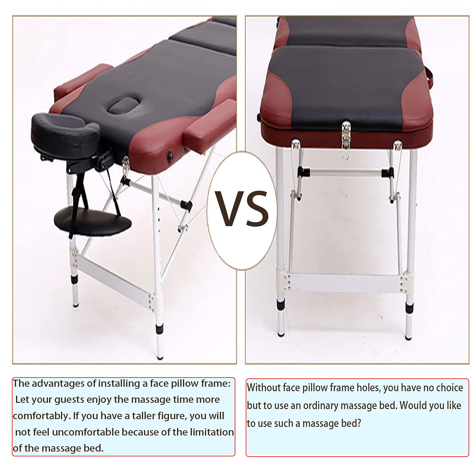 Mesa de masaje Reposabrazos Soporte para reposabrazos colgante, soporte para reposabrazos, marco de reposabrazos colgante para mesa de masaje plegable, color negro 5
