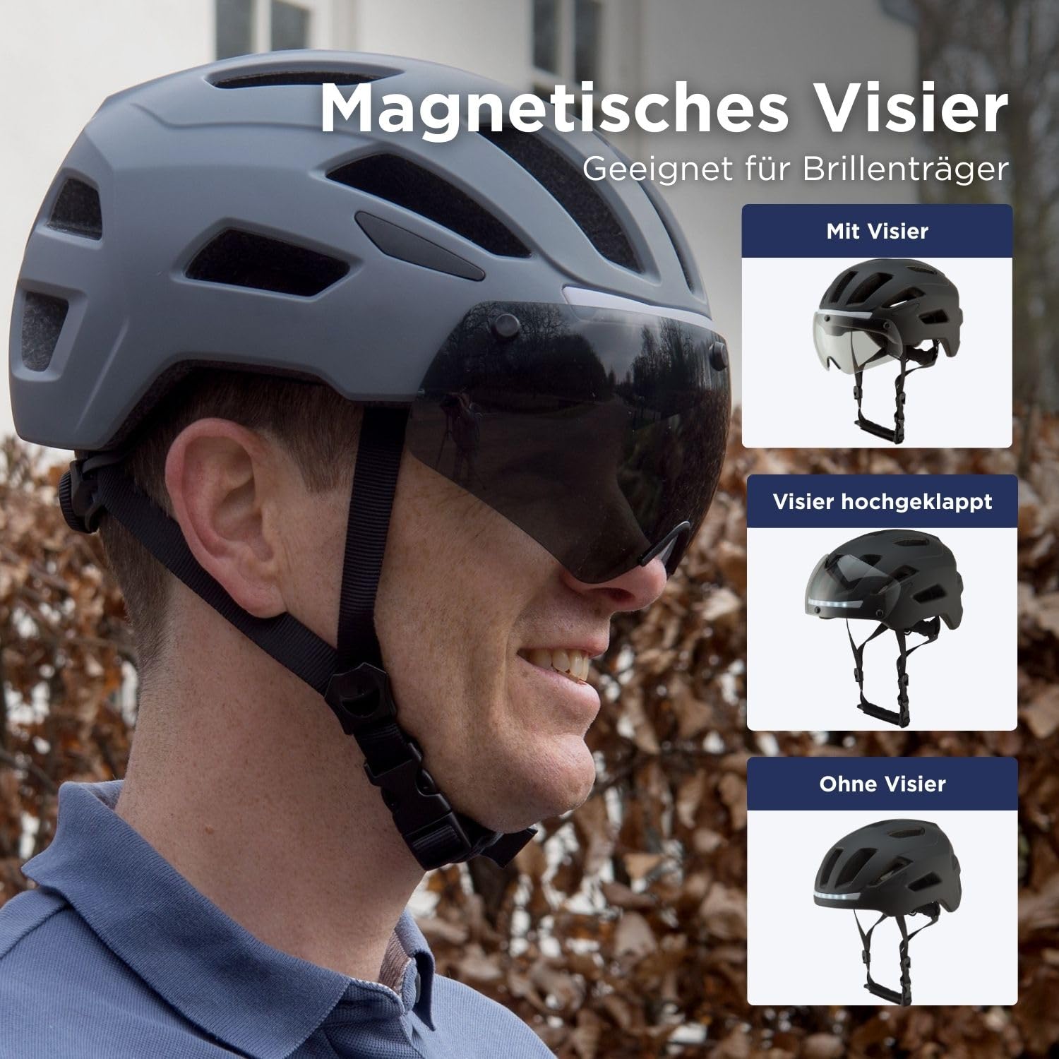 GOOFF Rider Fahrradhelm Damen Herren – E-Bike Helm für Erwachsene, Leicht Verstellbar mit Belüftung, geeignet für Rennrad, MTB und Citybike