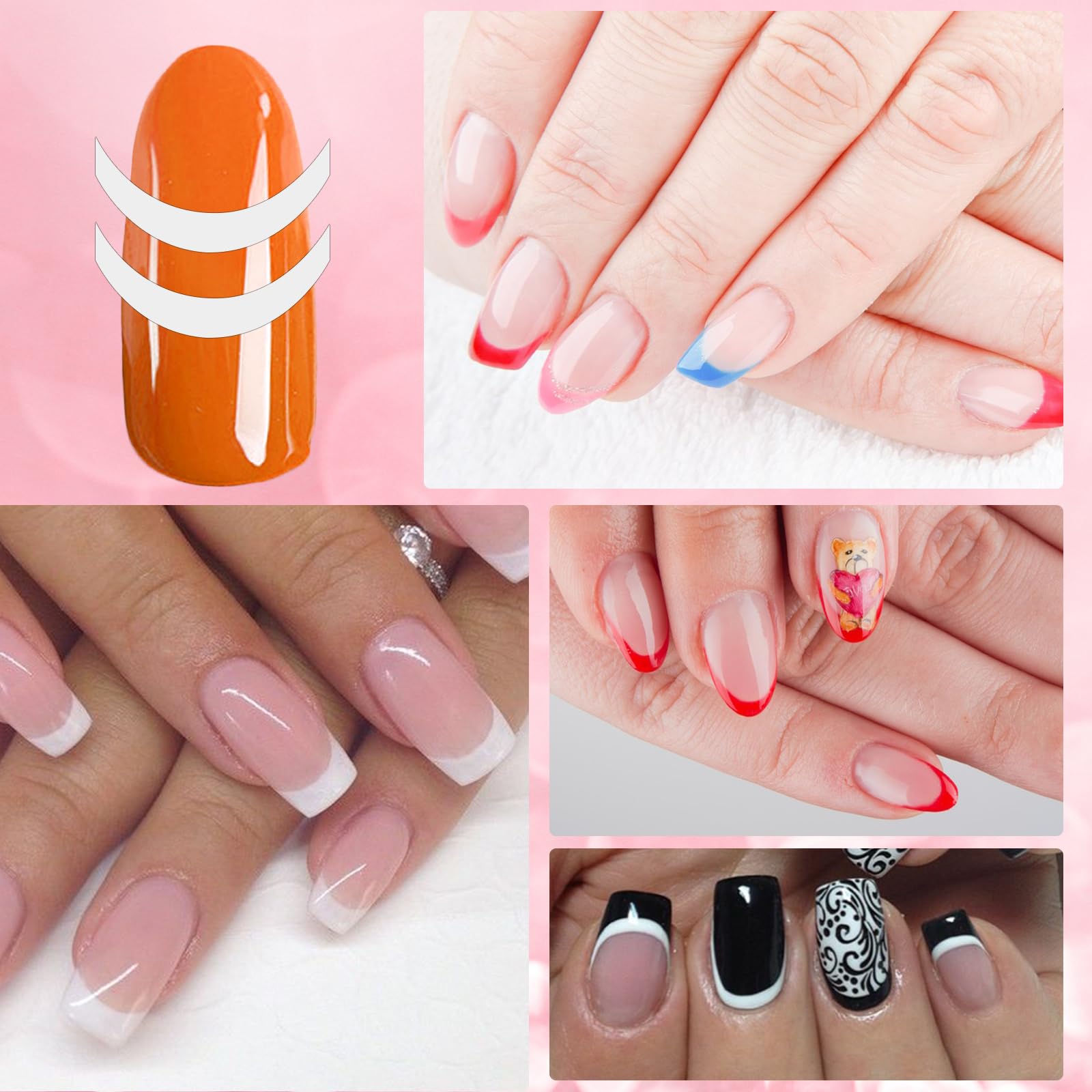 36 arkuszy francuskich paznokci, szablony do manicure, naklejki na paznokcie, francuskie naklejki na paznokcie, szablony do manicure, tip, szablon do manicure, w kształcie litery U, francuskie