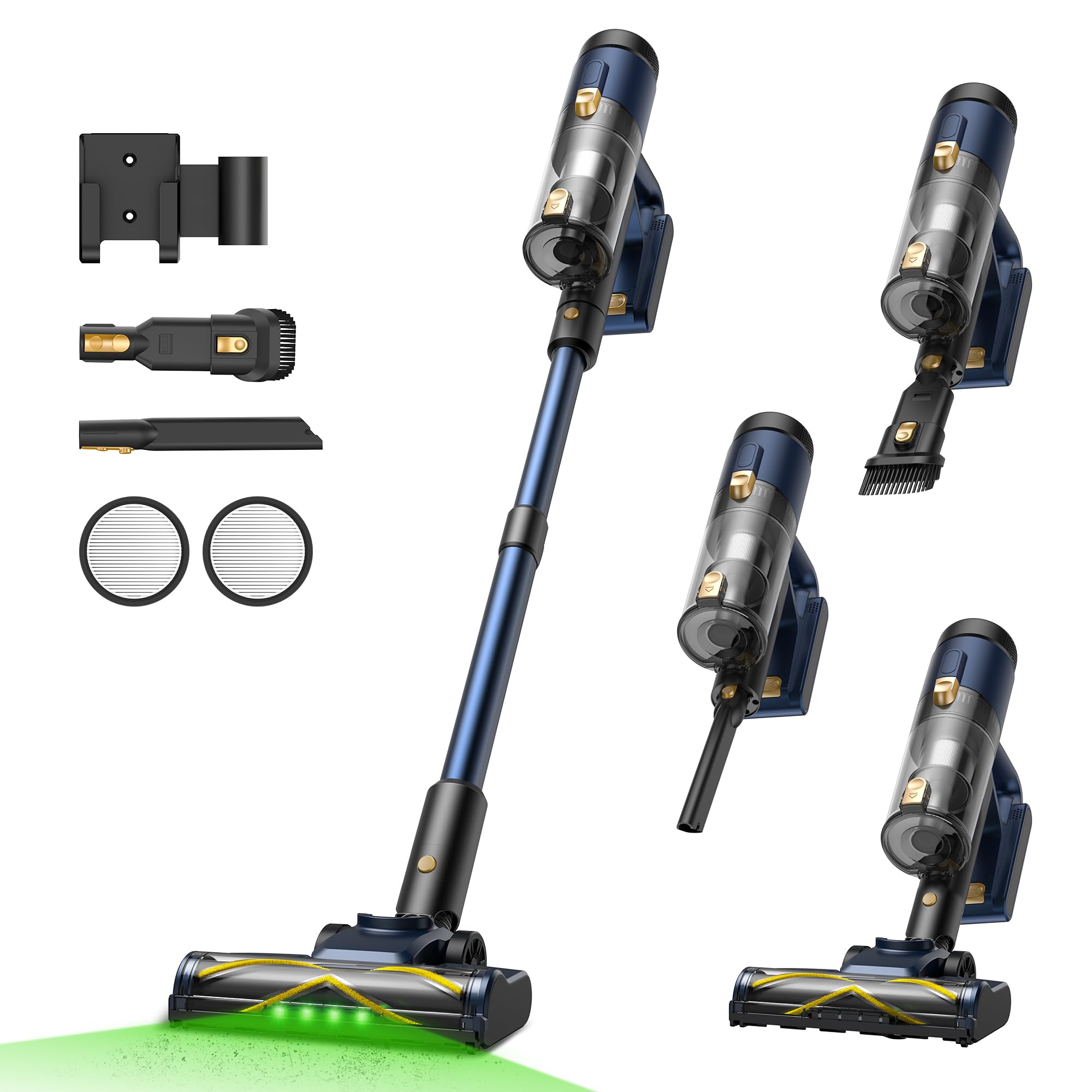 Vexilar V12 Aspiradora sin Cable 58KPa, Aspiradora Inalámbrica, Batería Extraíble, Autonomía 50 Minutos, Filtración de 5 Etapas, Aspirador Escoba para Suelo/Alfombra/Coche/Pelo de Mascotas