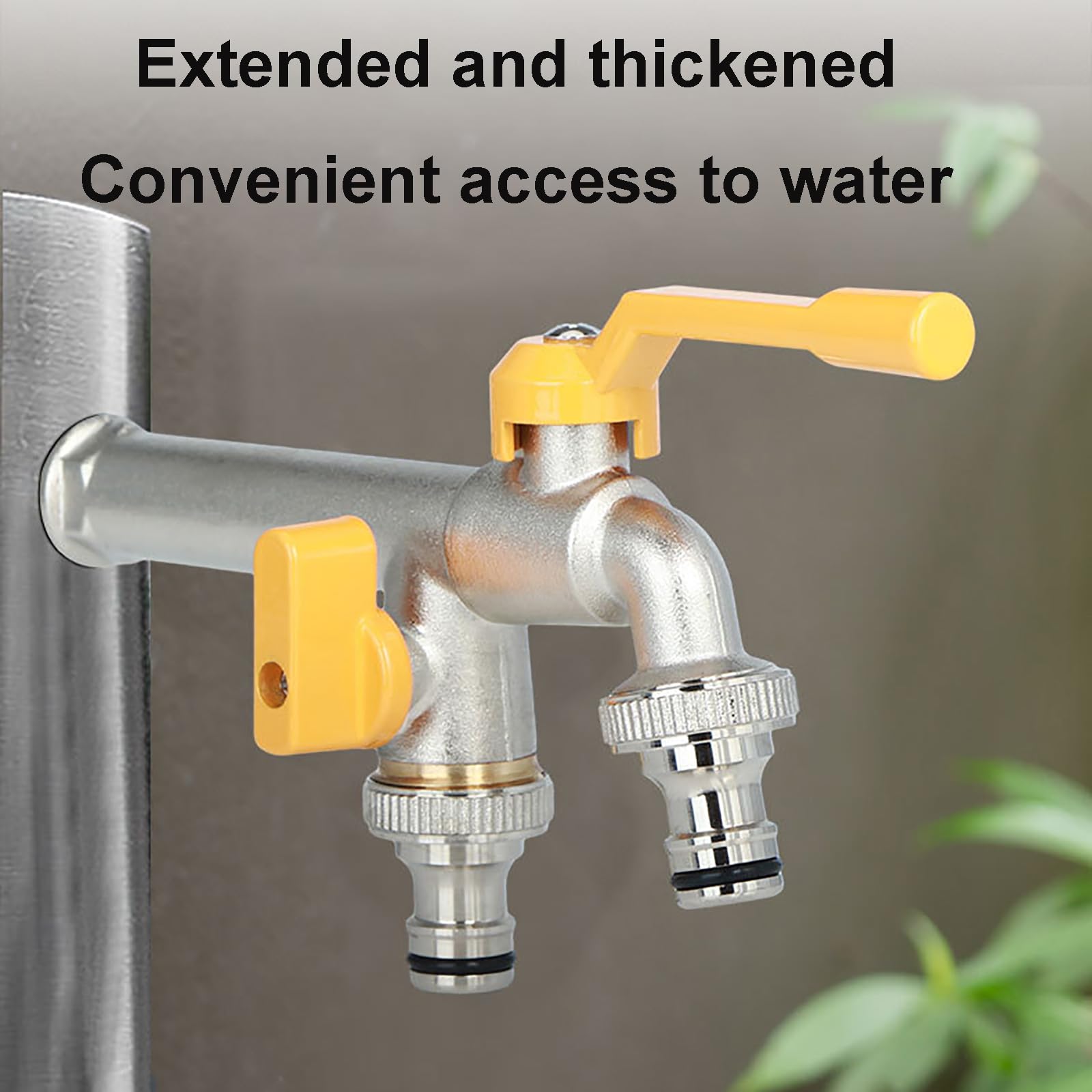 inless Stahl Gartenschlauch Verteiler 3/4 Zoll Dual Outlet Wasserteiler Heavy-Du Gelb Schlauchverbinder für Garten und Waschmaschine