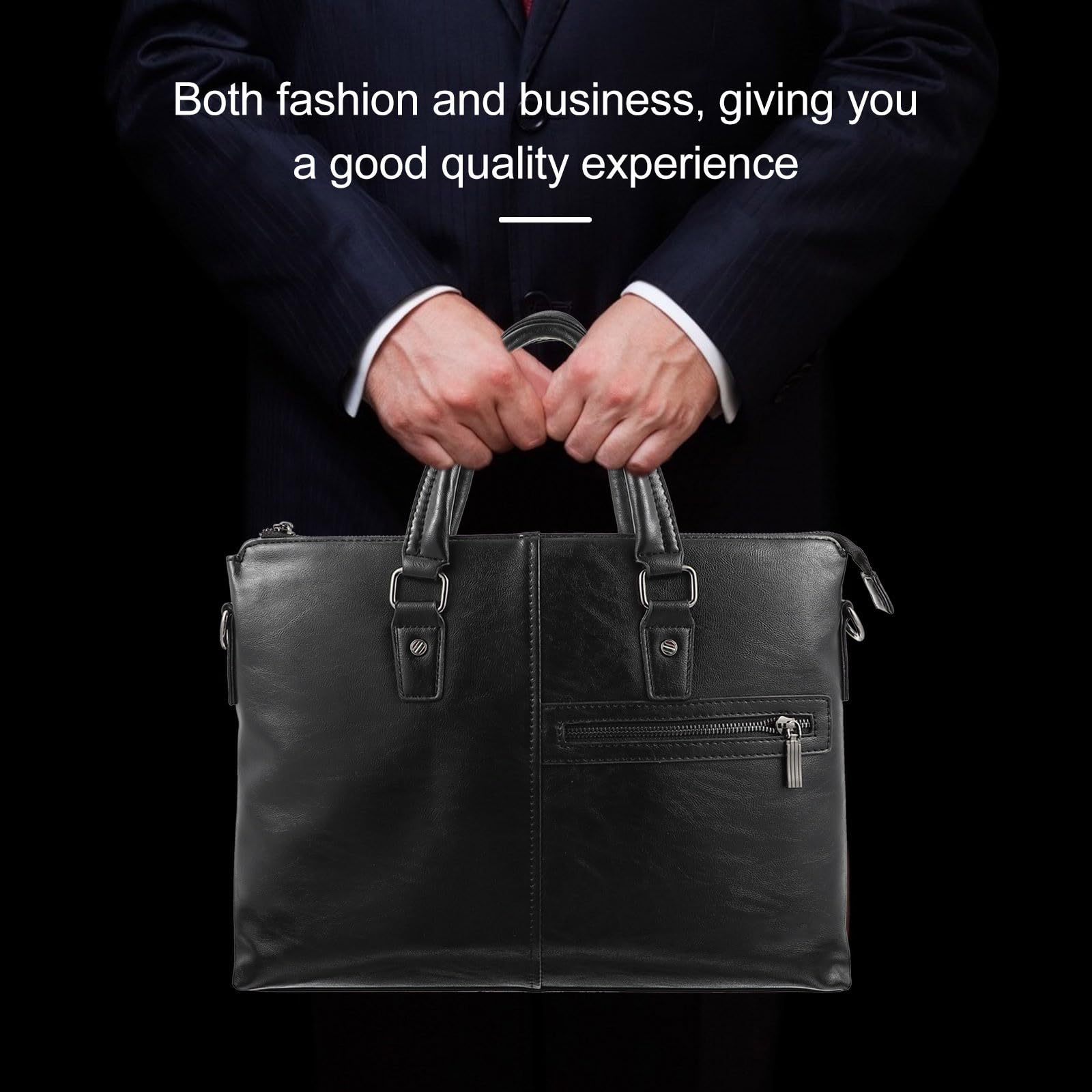 Borsa per Laptop da Lavoro Grande, in Pu Nero