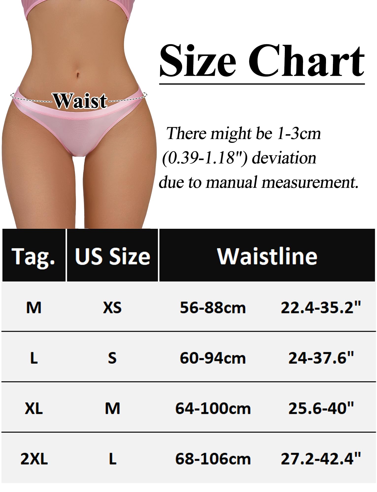 FEOYA Lot de 3/4 strings métalliques taille basse pour femme