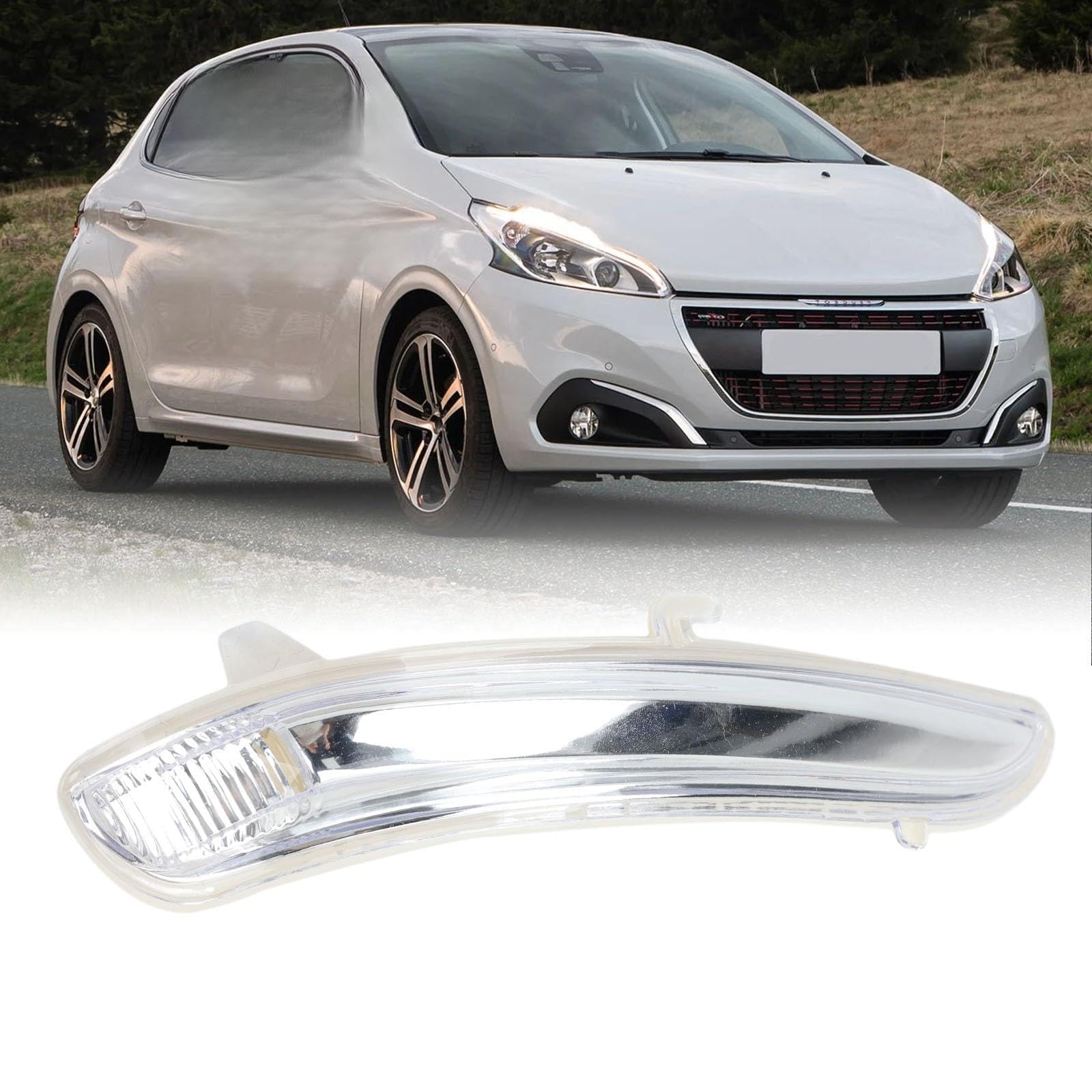 Copertura per specchietto laterale, indicatore di direzione, adatto per Peugeot 2008/208 2012-2019 per Citroen C3 2017-2024 (lato destro)
