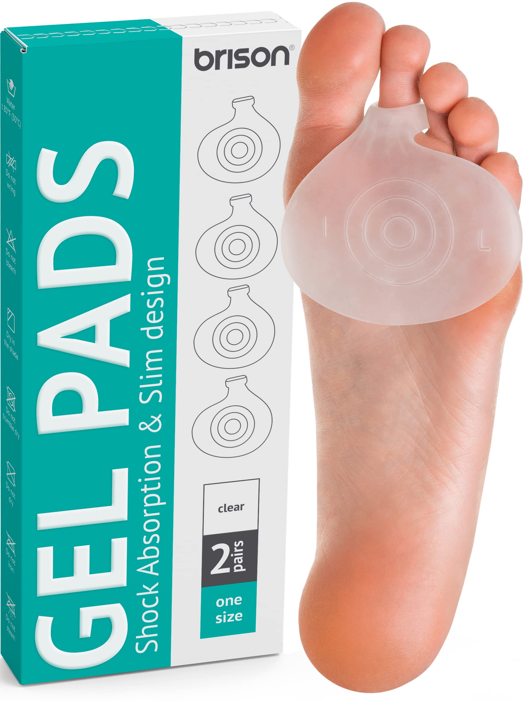 Metatarsal Pads Ball of Foot Cushions - Metatarsal Pads for Women and Men - Soft Gel Foot Pads Metatarsal Foot Forefoot Cushioning Foot Pain Relief - 2 Pairs