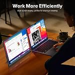 WGK Moniteur portable de 15,6 pouces 1080P USB-C HDMI Ultra Moniteur de voyage Slim avec Kickstand pour ordinateur portable, PC, Téléphone Mac, PS, Xbox, moniteur de jeu Swich IPS Lunette mince Zéro