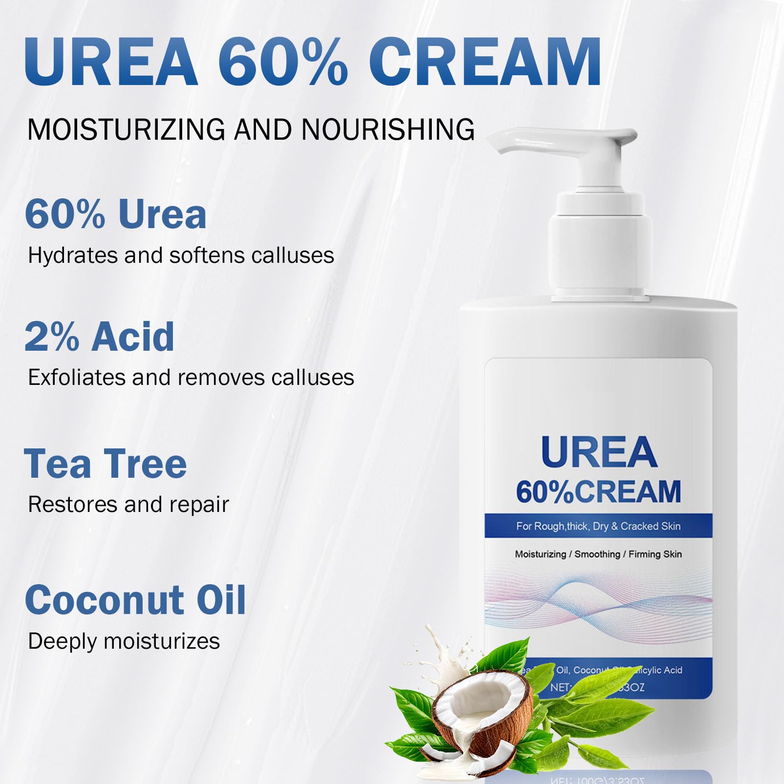 60% Urea Cream for Feet Cracked Heel Repair Cream for Feet and Hand Urea Foot Cream for Cracked Heels and Dry Skin - Image 2