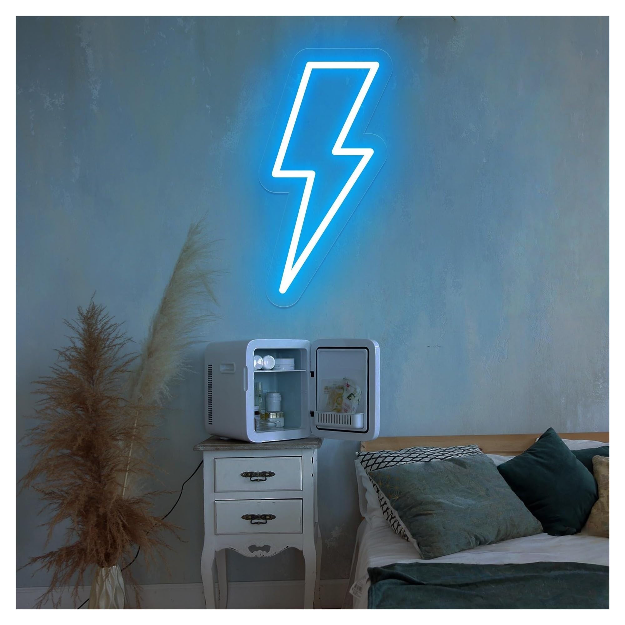 RONGCH Hanging Art Neon Signs Lightning Neon Sign, Suitable for Kids Room Decor with Brightness Adjustable 30cm(A)