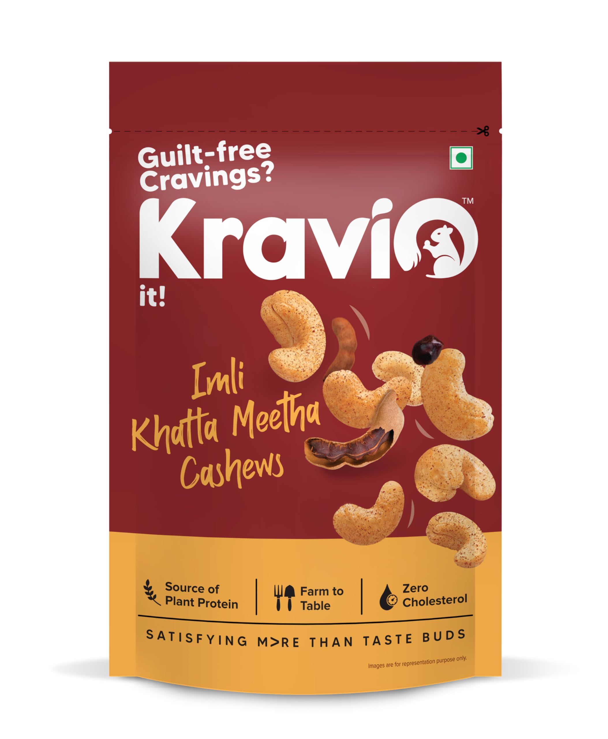 Kravio Premium Imli Khatta Meetha Roasted Cashew Nuts 200g | Zero Cholesterol Natural Jumbo Size Whole Kaju Nuts & Dry Fruits | Rich in Protein, Roasted Crunchy Delicious Healthy Snacks (B0DDGX2LPY) Amazon Price History, Amazon Price Tracker