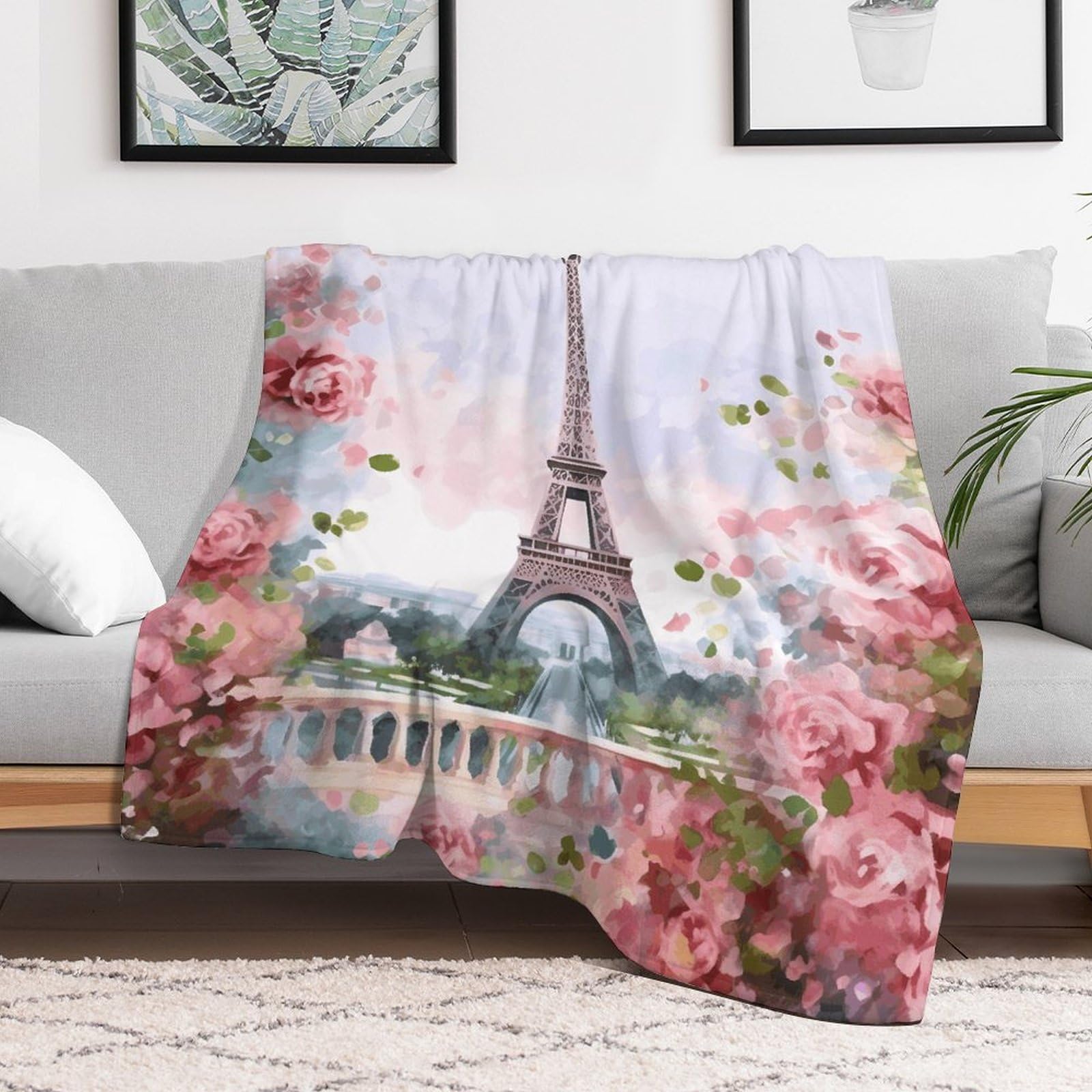 Couverture polaire douce à motifs floraux, le cadeau idéal pour sublimer un lit ou un canapé chic