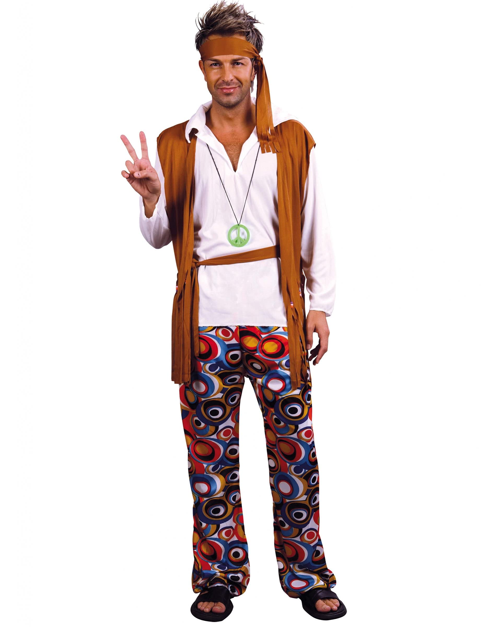 DEGUISE TOI Brown and White Hippie Costume Men Plus Size