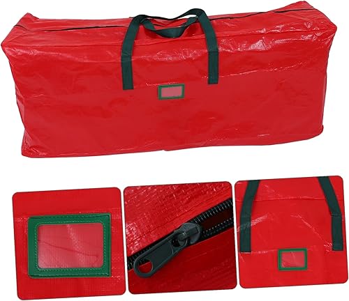 Miniatura 8 de PRETYZOOM 1 bolsa de almacenamiento impermeable, bolsa de regalo, organizador con cierre de cremallera, bolsas para árbol de Navidad, almacenamiento