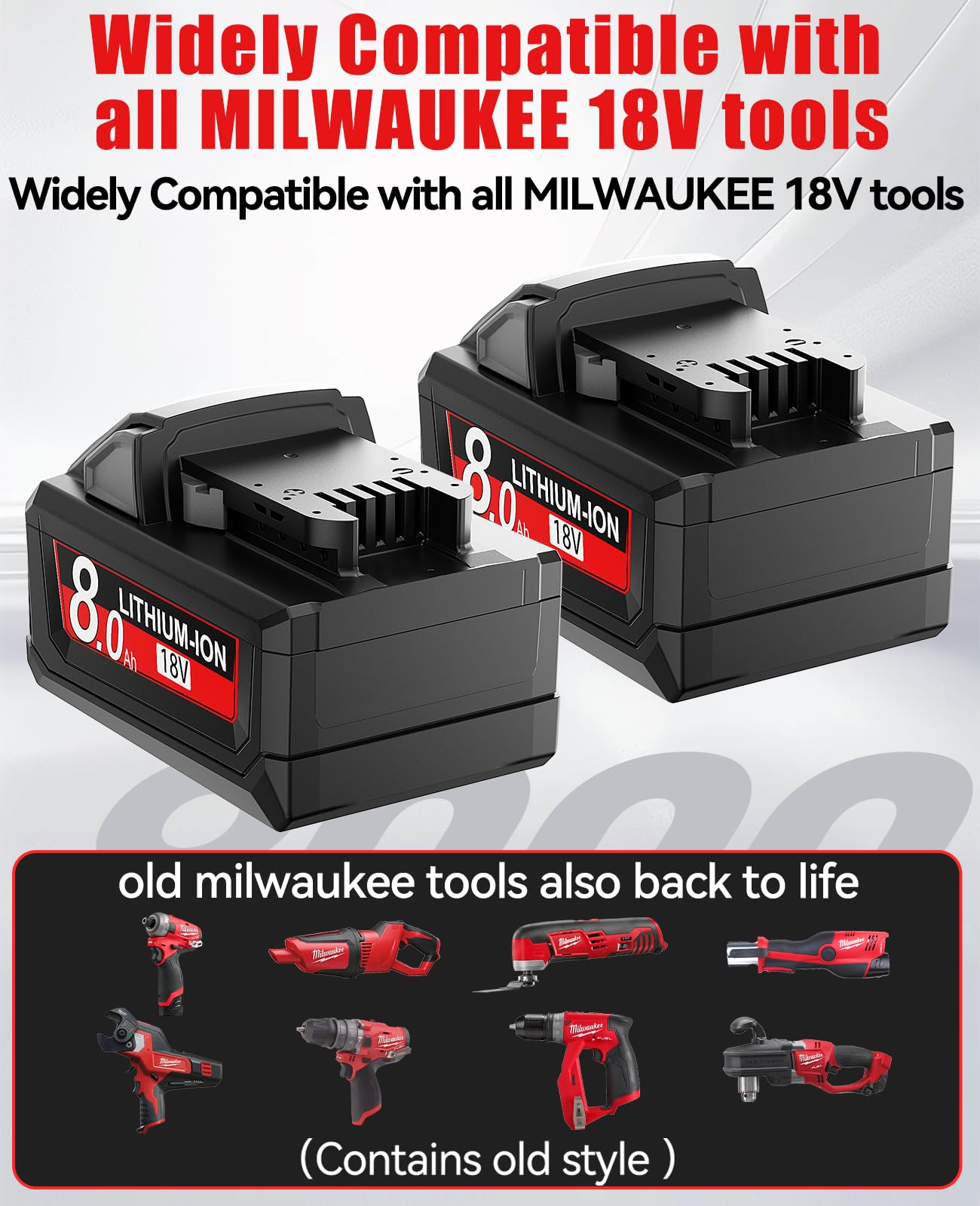 Old Milwaukee M18 Battery M18 Milwaukee Battery Replacement For