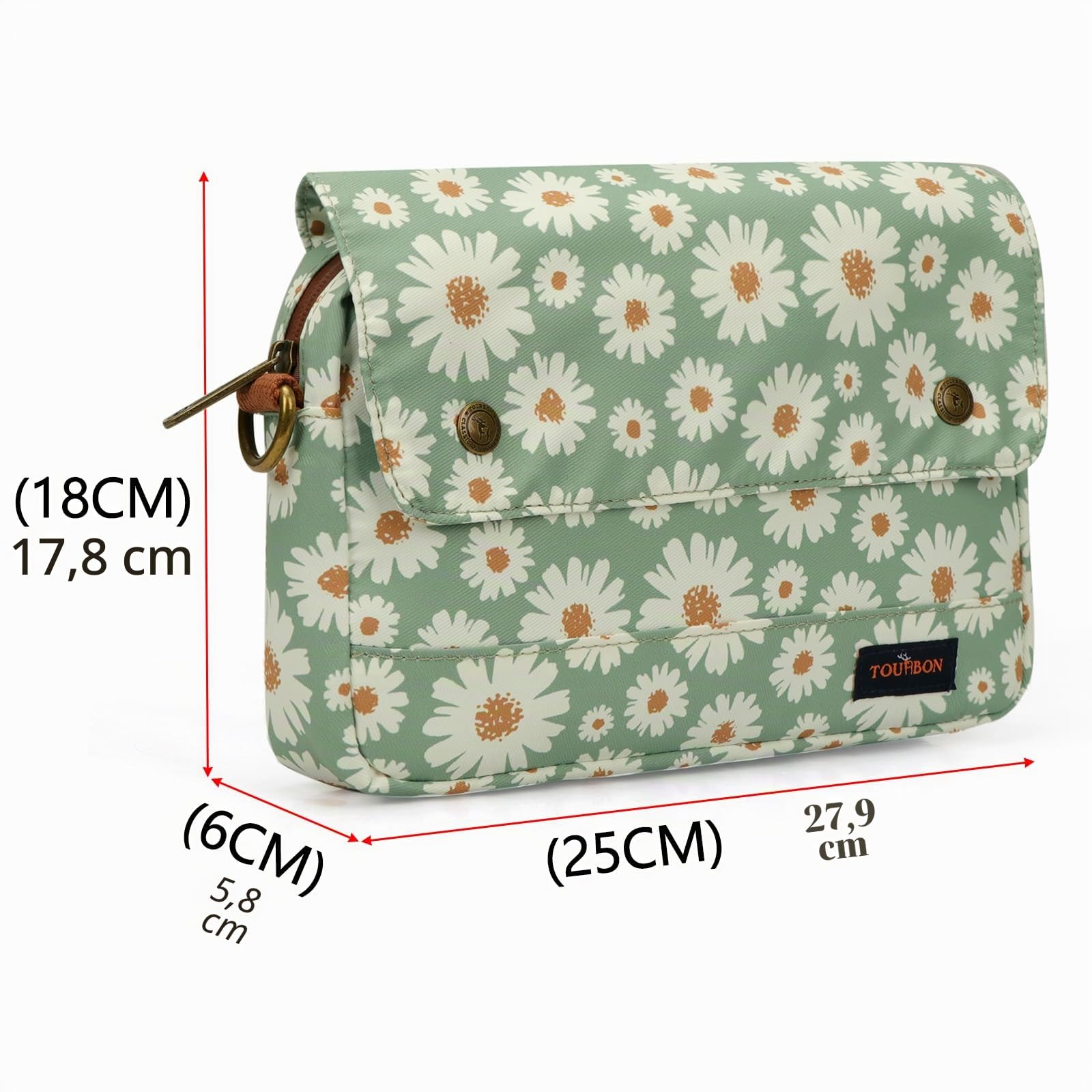 Tourbon Sacoche de vélo en Toile imperméable Motif Fleurs