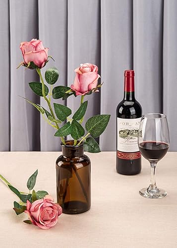 Miniatura 6 de Exoment - Rosas artificiales de seda con tallos largos para ramos de boda, centros de mesa, despedida de soltera, fiesta, decoración del hogar 1