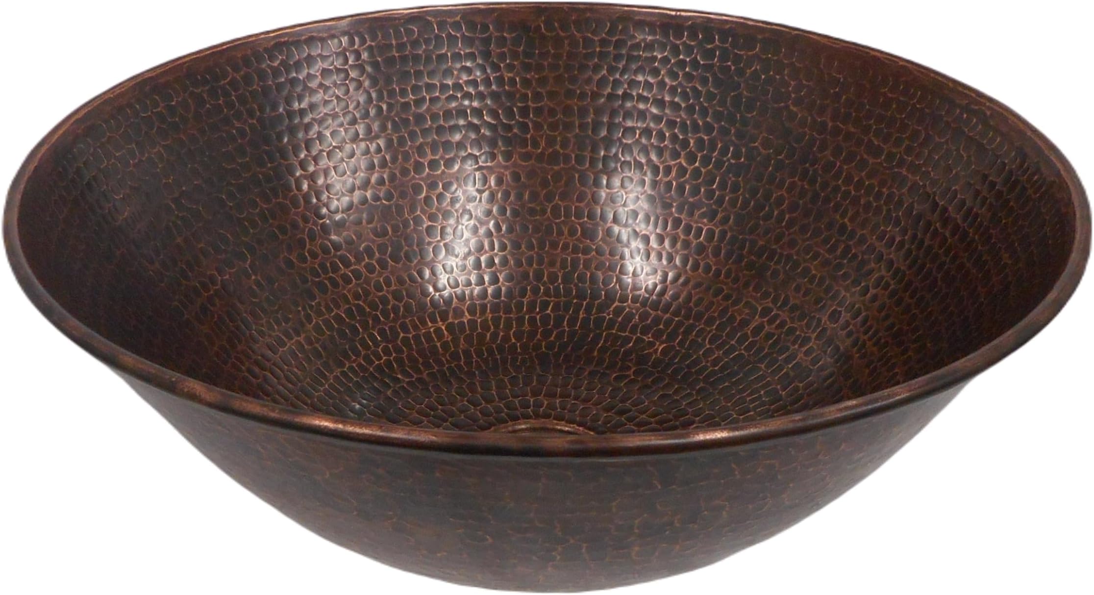 Simply Copper 14" Round Copper Vessel Bath Sink Brushed Sedona Highlighting