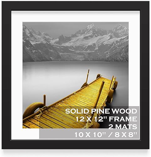 Vista 59 de Portarretratos de 12 x 12 pulgadas, color blanco, hecho de madera maciza, fotos de 10 x 10 u 8 x 8 pulgadas con paspartú o 12 x 12 pulgadas sin