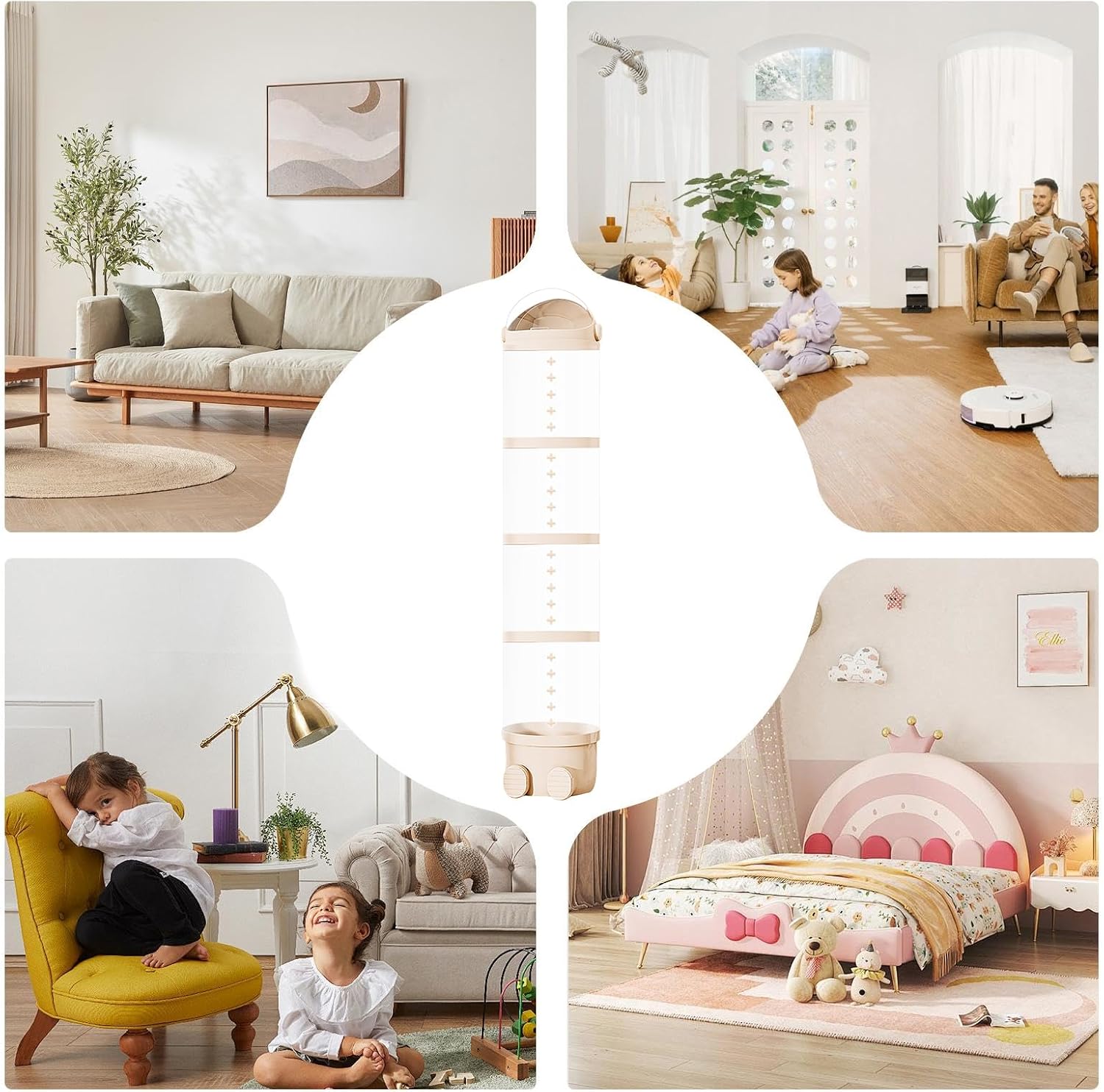 Toy Storage Tube - Stuffed Animal Doll Ţube, Space Saving Plush Organizer | Large Kids Room Śtorage Bucket, Living Ŕoom Bedroom Display Container For Soft Toys Dolls Collection Easy Access Durable