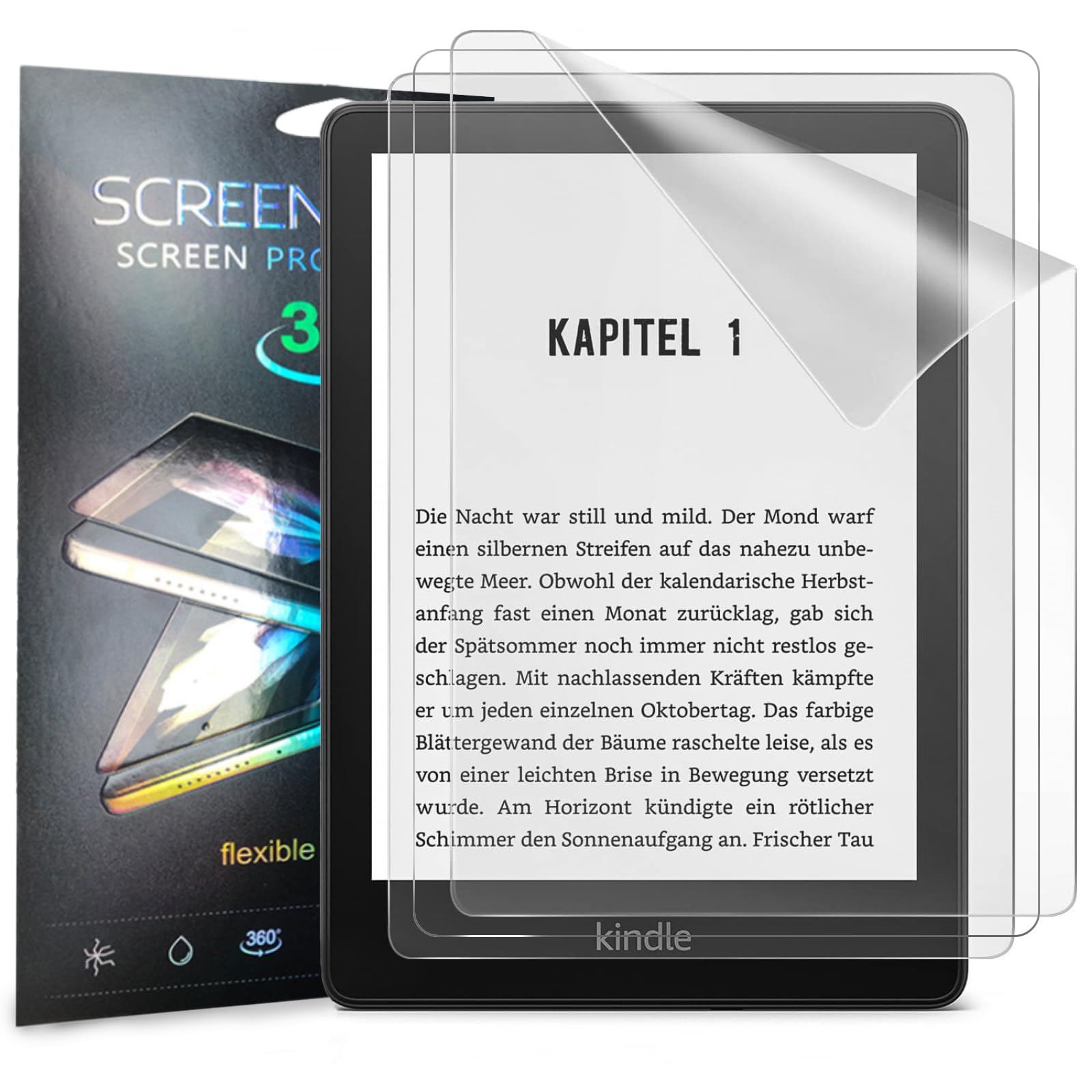 Zurligi 3 Pcs Screen Protector Compatible with Kindle Paperwhite 6.8-Inch(11th Generation,2021) and Kindle Paperwhite Signature Edition, Anti-Glare Scratch Resistant PET Screen Film Protector, Matte