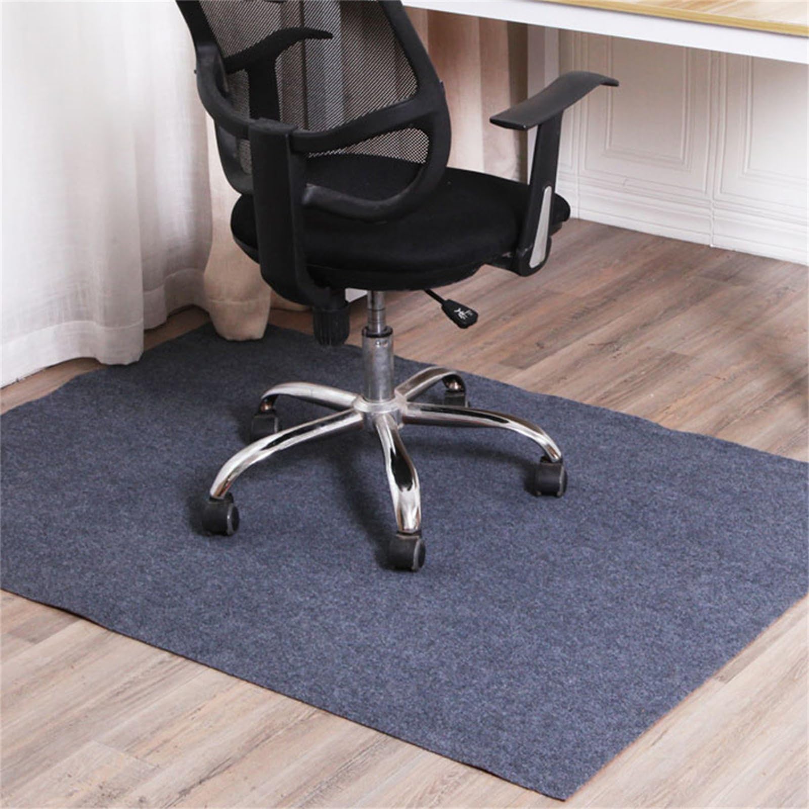 Hixingo Bodenschutzmatte Bürostuhl, Bodenschutzmatte Teppich für HartböDen Schutzmatte Bürostuhl Unterlage Schreibtischstuhl rutschfest Teppich Büro Kratzfest (Grau,1.2x1.3m)