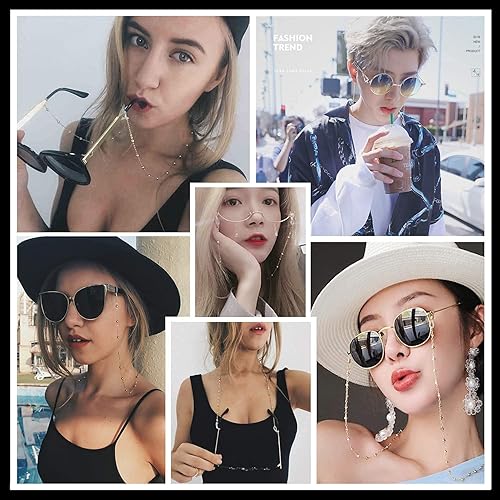 Miniatura 5 de AllenCOCO Cadena para gafas, correa para lentes de sol para mujer, cadena de oro de 14 quilates, soporte para lentes alrededor del cuello