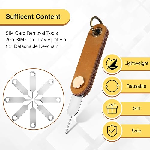 Miniatura 2 de Weewooday 20 piezas de herramientas de extracción de tarjetas SIM, bandeja universal para tarjetas SIM, herramienta de expulsión de pin SIM con 1