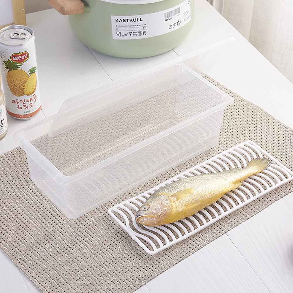 SOUJOY 6 Stück kühlschrank organizer, 1.5L Lebensmittelbehälter für den Kühlschrank mit Deckel, stapelbarer Obstaufbewahrungsbehälter mit abnehmbarer Abtropfplatte für Gemüse, Fleisch, Fisch frisch