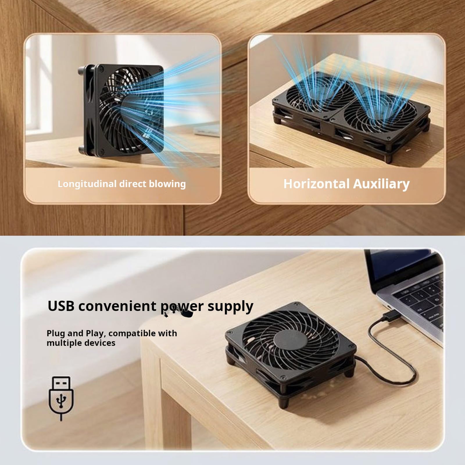 Dispositivo di raffreddamento USB da 12 cm con controller per computer elettronica e console di gioco Design a basso rumore Ventola di raffreddamento USB per router