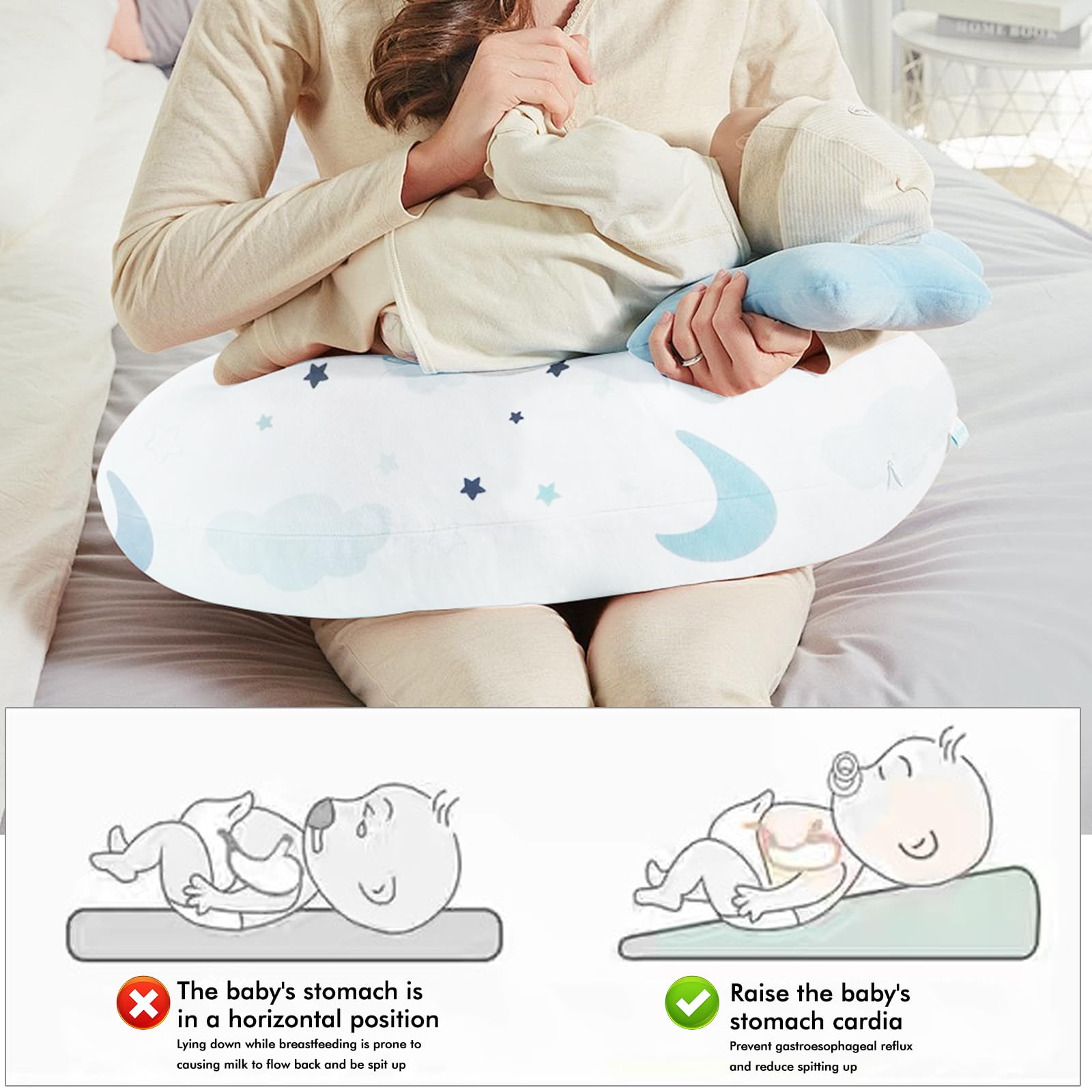 Petit coussin d'allaitement, coussin d'allaitement, lune d'allaitement, petit coussin d'allaitement pour bébé, coussin d'allaitement, coussin d'allaitement, coussin de positionnement pour bébé