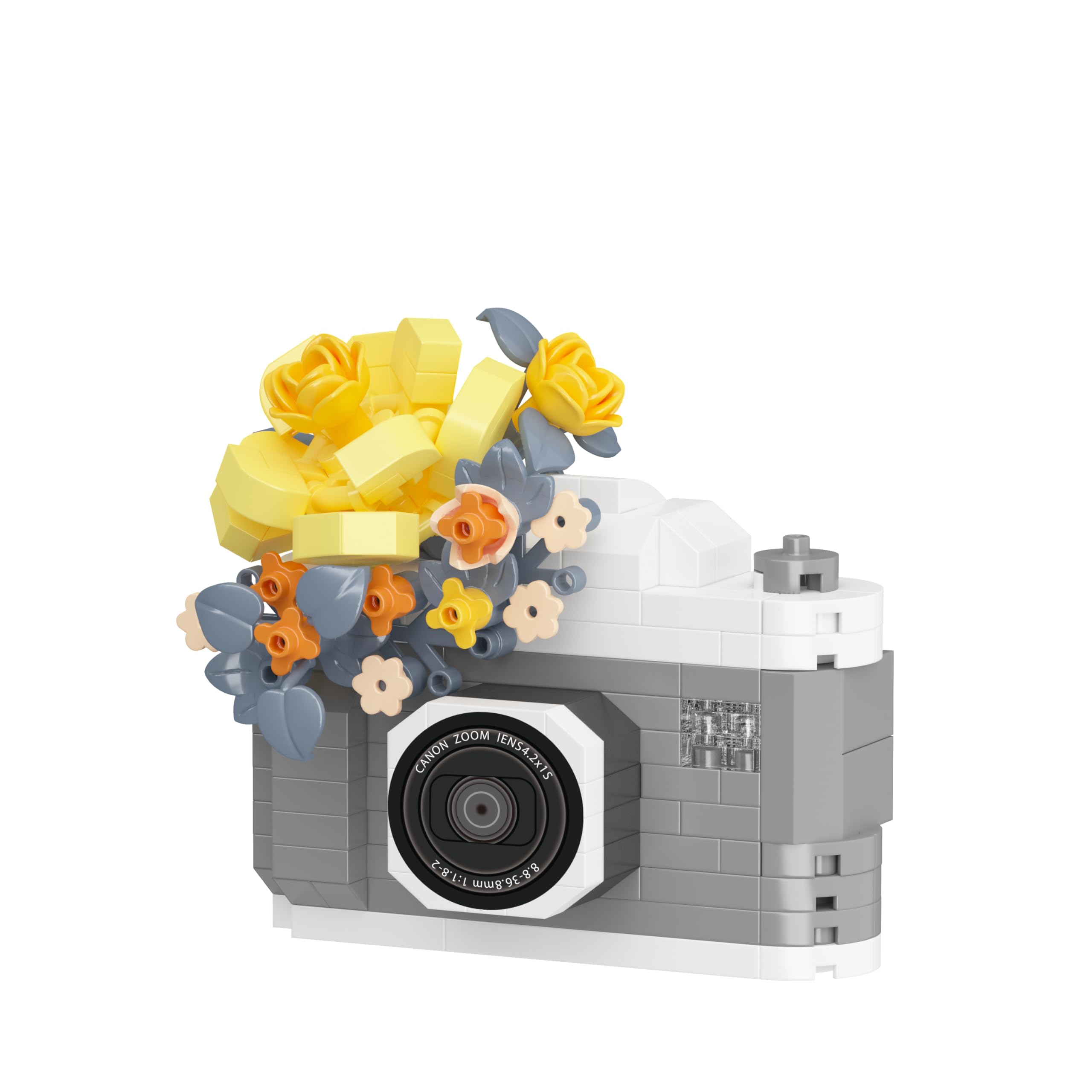 Amazon.com: Gray Rose Cute Flower Camera Series Mini Building Toy