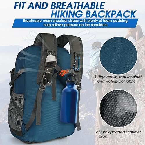 Miniatura 3 de IGOLUMON Mochila de senderismo de 40 L, plegable, ligera, mochila de camping para hombres y mujeres, impermeable, mochila de senderismo al aire