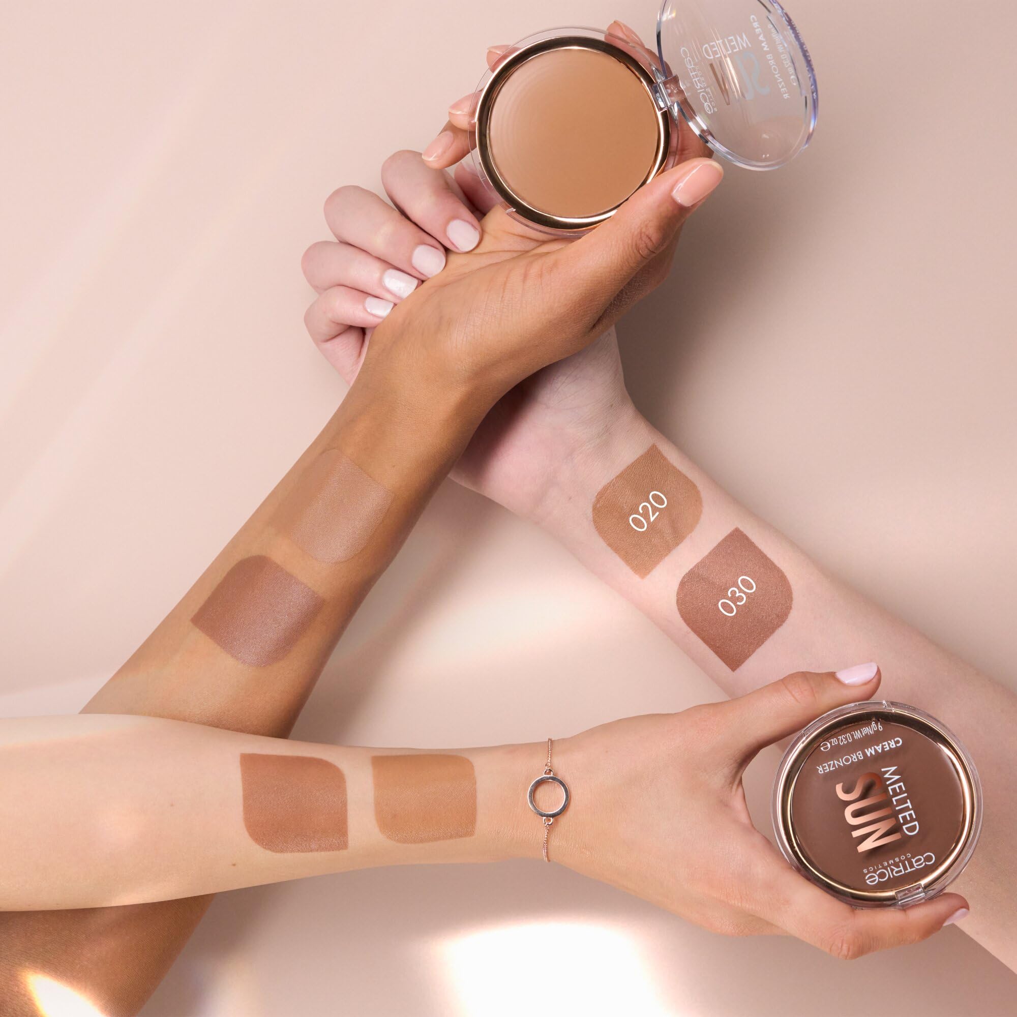 Catrice Melted Sun Cream Bronzer, nr 020, brązowy, definiujący, natychmiastowy efekt, naturalny, matowy, wegański, bezolejowy, bez perfum, bez alkoholu, 1 opakowanie (9 g)