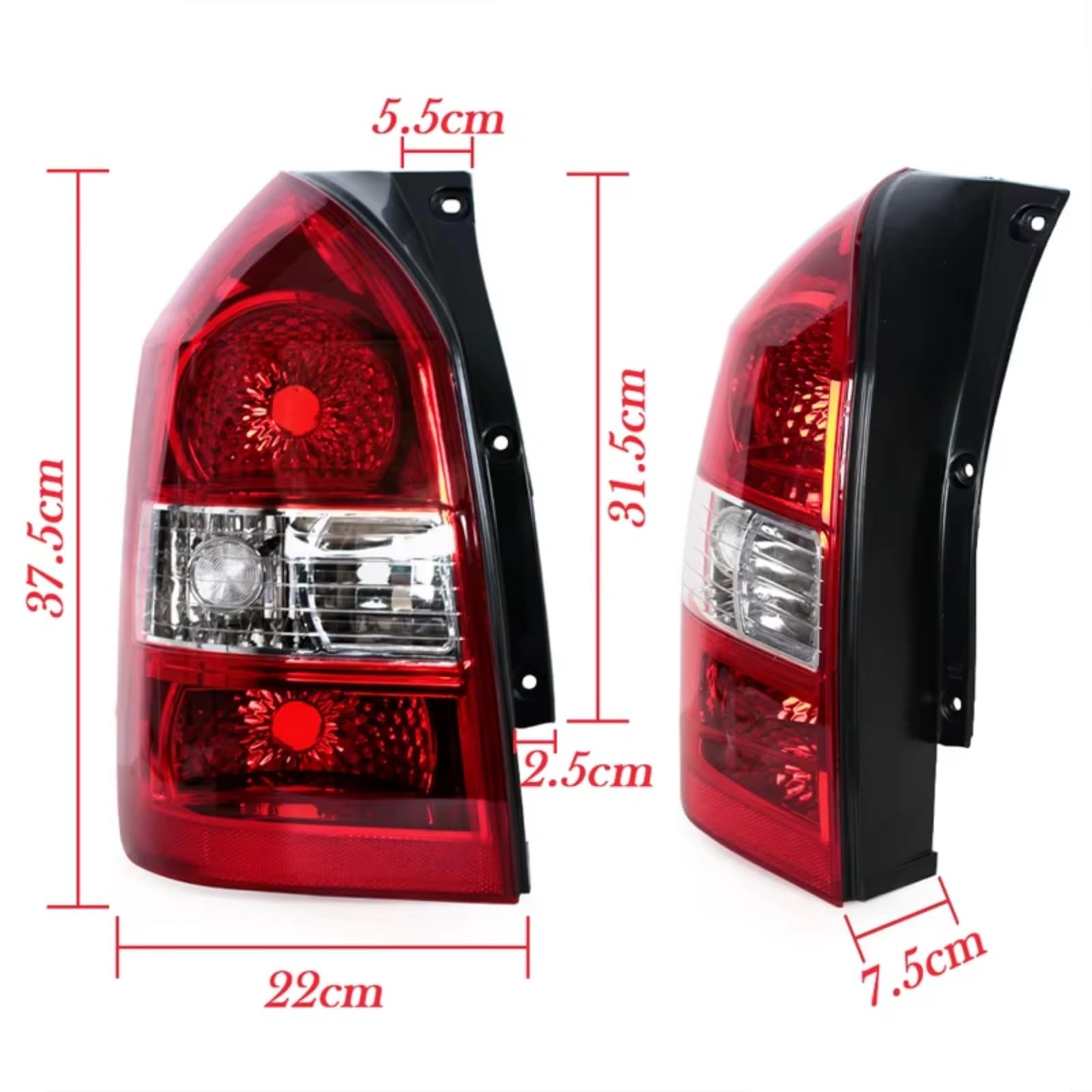 Carcasa Pantalla Freno Luz Trasera Carcasa Lámpara Marcha Atrás Sin Bombilla 1024836 Compatible Con Hyundai Para Tucson 2005-2007 2008 2009 2010 Pilotos Traseros coche