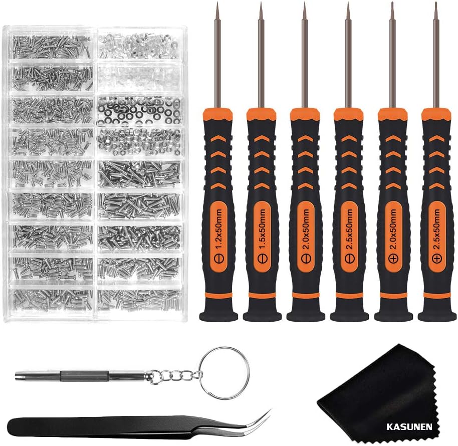 Eyeglass Repair Kit with 6 Pcs Precision Eyeglass Screwdrivers and Glasses Screws for Glasses, Eye Glass, Sunglass Repair