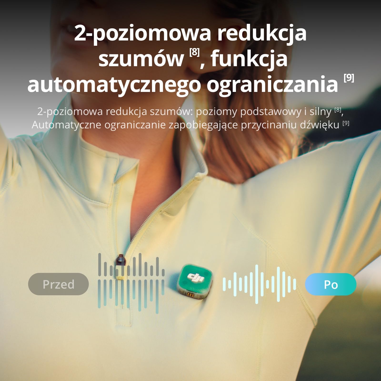 DJI Mic Mini 2 (2 TX + 1 standardowy RX + etui ładujące + 1 mobilny RX), bezprzewodowy mikrofon do iPhone 17/16/15, Android, kamer, tabletów, PC, zasięg 400m, wielokolorowa osłona magnetyczna