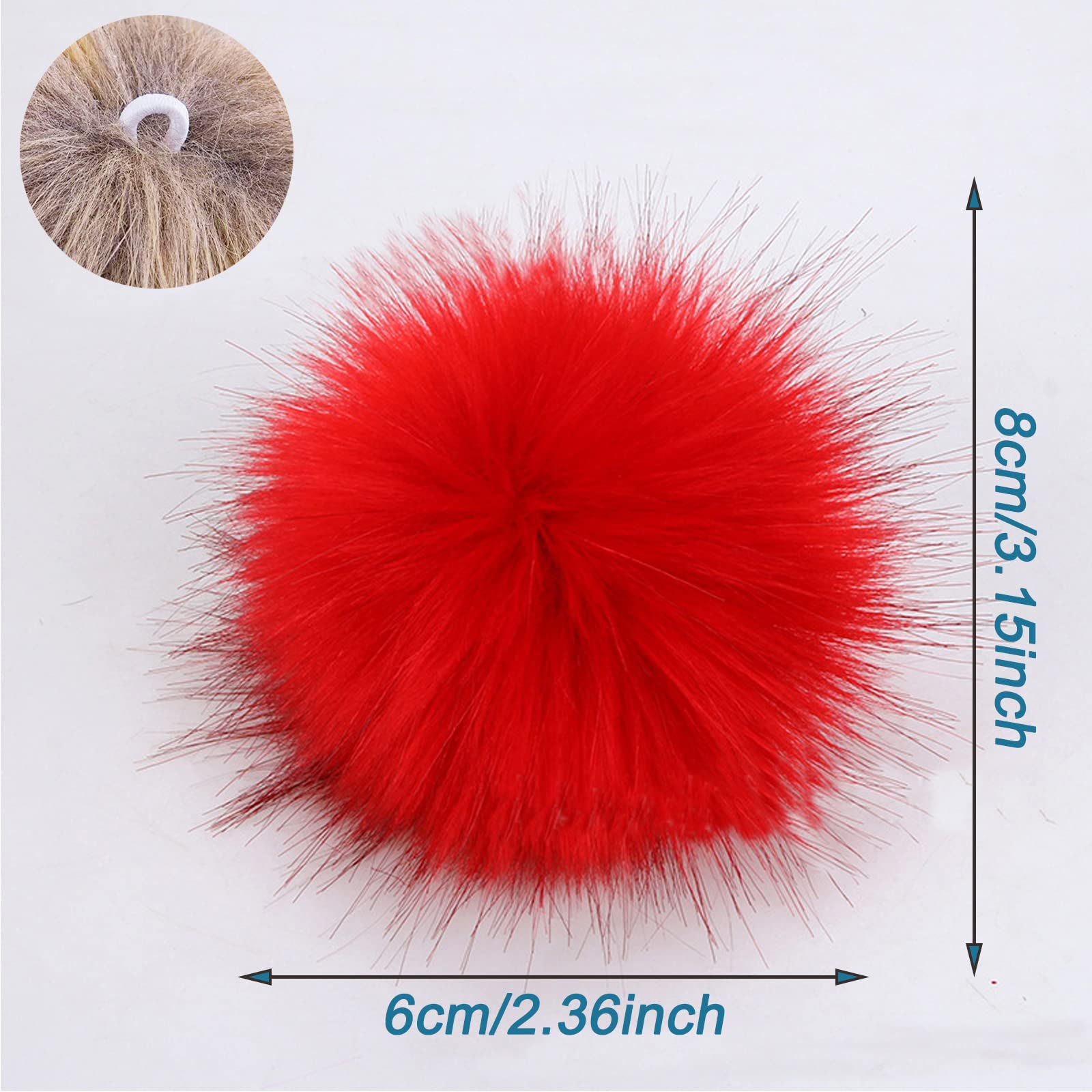Pompons Personnalisés Fausse Fourrure Pompon Boule Amovible Pom Pom Moelleux 16 Pièces Bricolage Balle Pour Tricoter Chapeaux, Sacs, Porte-clés, Foulards, Chaussures Pompons Pour Customisation