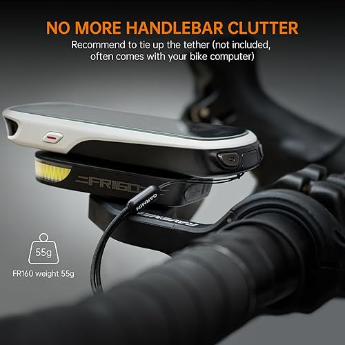 Miniatura 2 de RAVEMEN FR160 compatible con la computadora GPS de ciclismo Garmin IPX6, luz auxiliar delantera impermeable para bicicleta con advertencia de