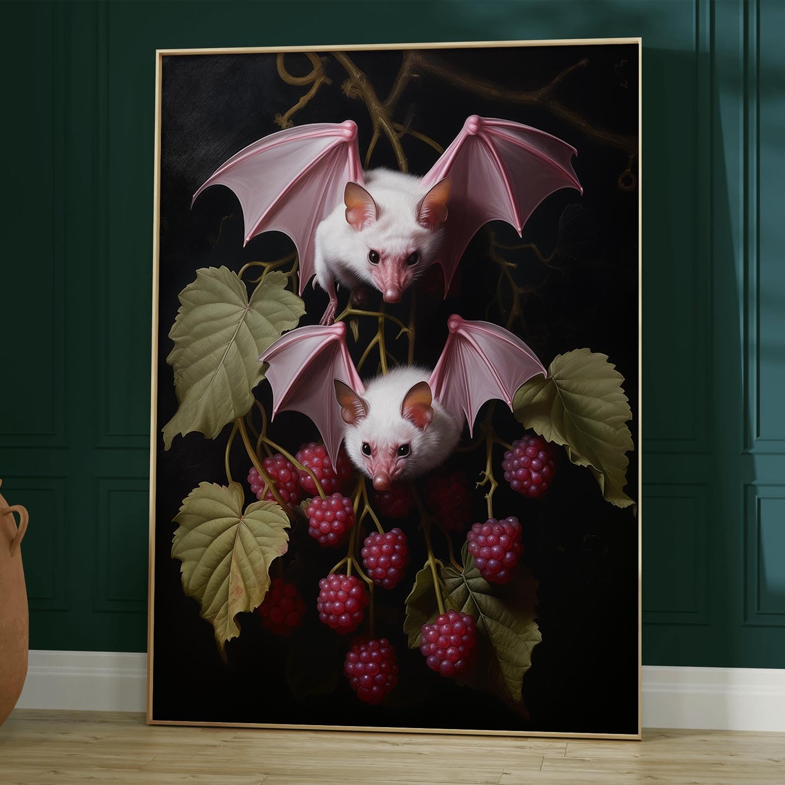 Gotletaeld Lzbbf Vintage Bat Canvas Wall Art Gothic Bat Posters Dark Bat Canvas Art Goth Oil Paintings Vintage Insect Poster Dark Academia Gothic Pictures Moody Prints For Wall Decor Living Room 16X24inch No Frame