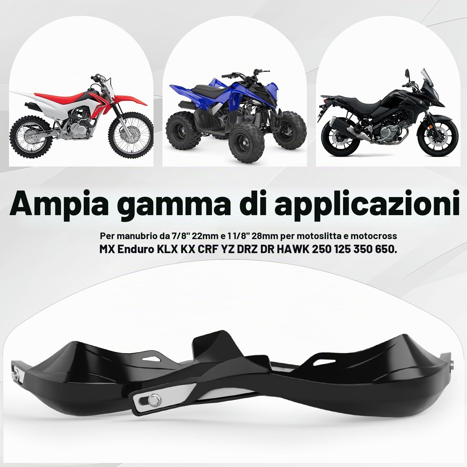 Paramani Moto Alluminio per Manubrio 22 mm 28 mm Surron Talaria Sting Beta 50 CRF XR YZF XC KX 125 150 250 300 Ebike Quad Pit Bike Motocross Enduro Nero