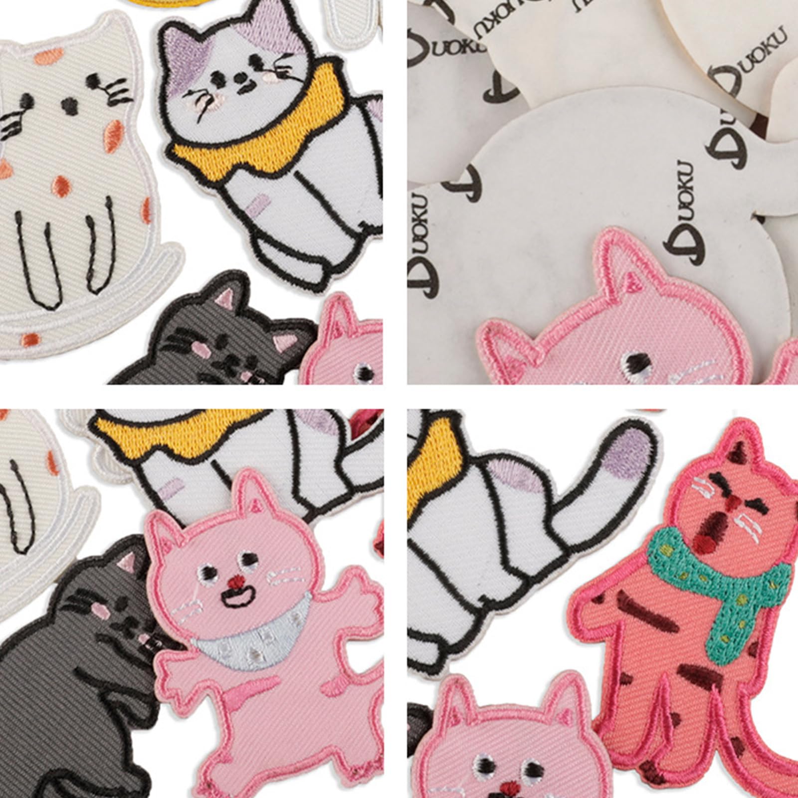 Parches de Tela con temática de Gatos, Bordados, Apliques, reparación, Costura, Suministros para Decorar, Accesorios de Prendas Bordados