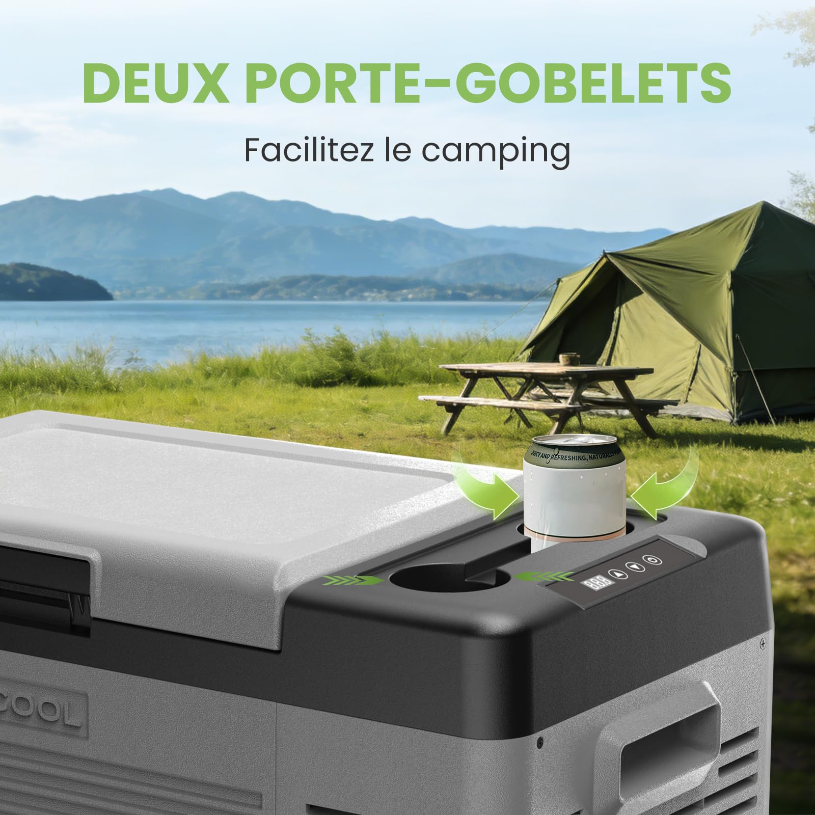 Alpicool CL15 Réfrigérateur de Voiture 15L Neuve 2026, Portable Glacière à Compression, 12V/24V Réfrigérateur Frigo Voiture pour Camion, Camping, RV, Voyage en Voiture, Pique-Nique, -20℃-20℃