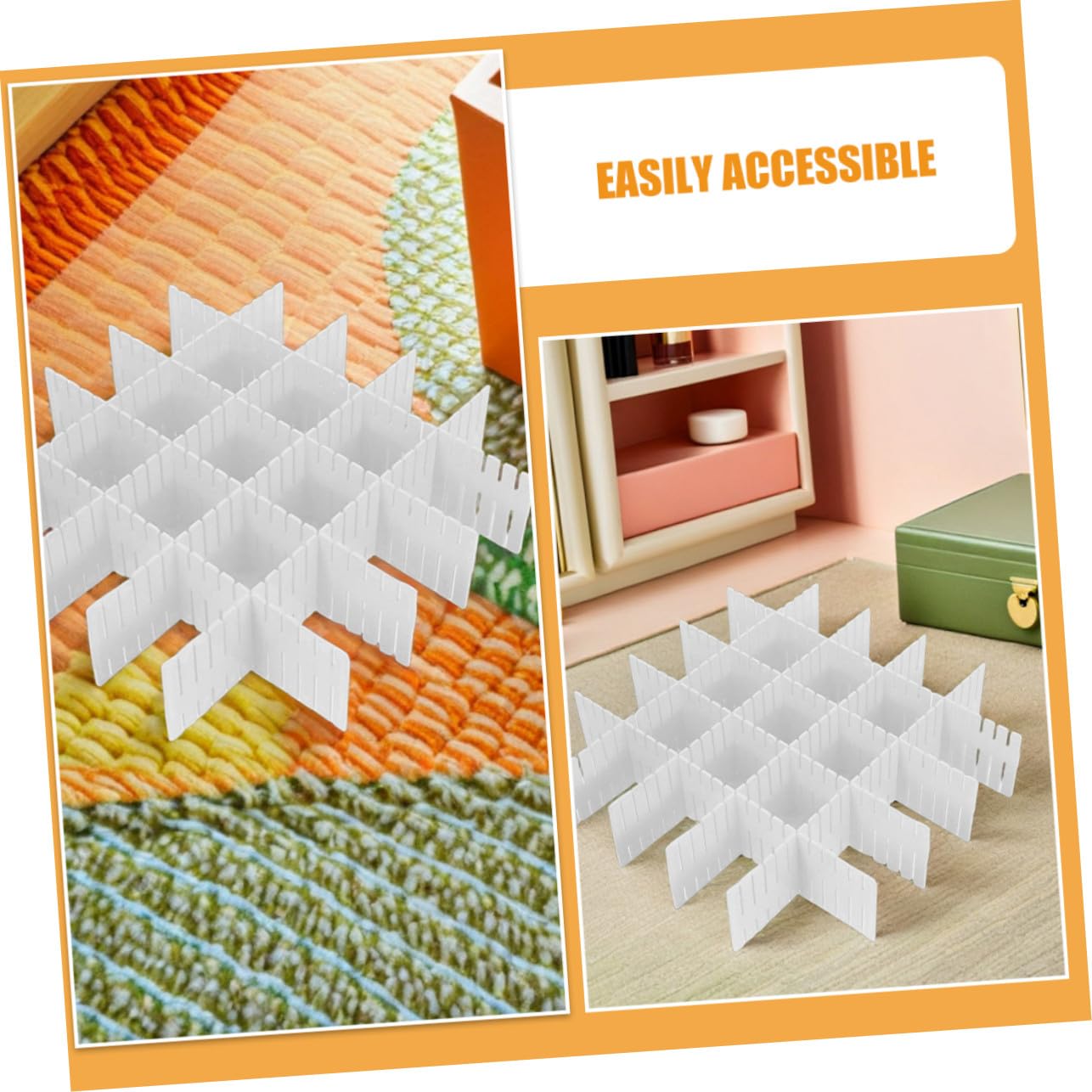 Toyvian 16 Stück Verstellbare Schubladenteiler DIY Ordnungssystem Weiß für Socken Unterwäsche Schals Kosmetik Organizer Vielseitig für Schlafzimmer Küche Badezimmer