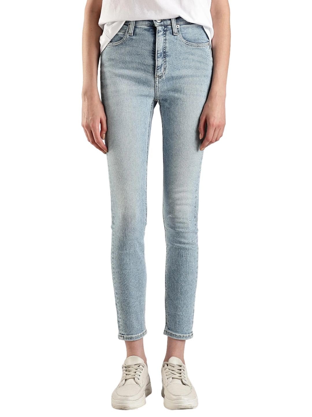 Calvin Klein Jeans Women's HIGH Rise Skinny Pants, Denim Light, 26W / 30L