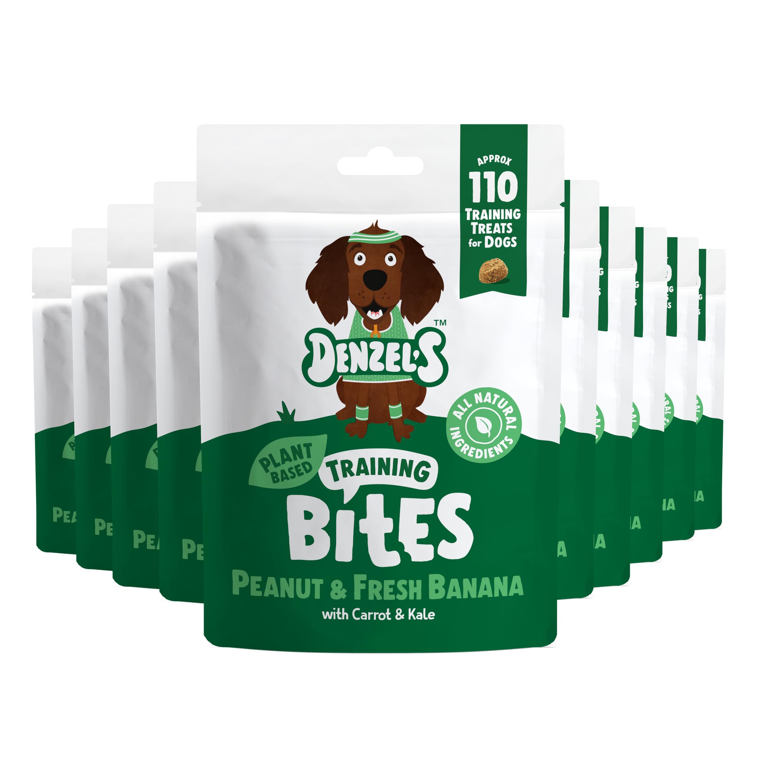 Denzel's Vegan Dog Treats - Training Bites - Peanut Butter & Banana (10 x 100g)