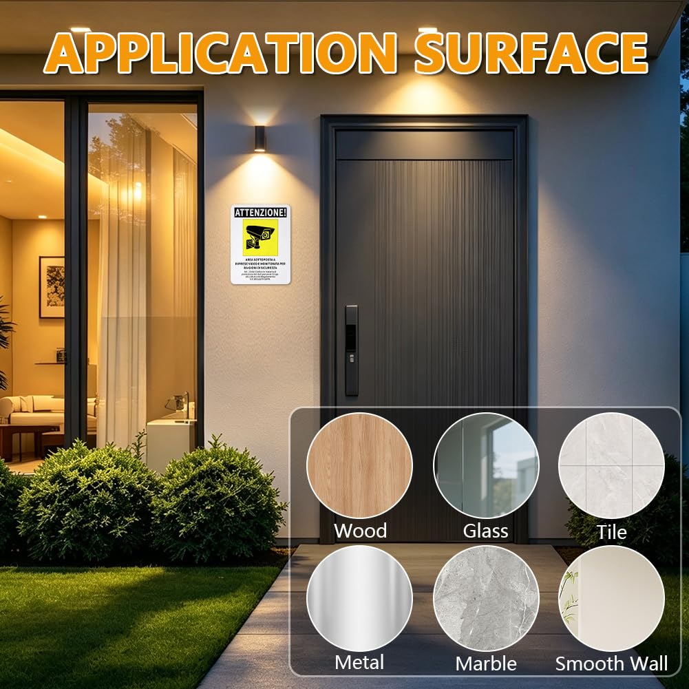 Juego de 3 Placas Rígidas Zona Vigilada por Cámara 20x15cm | PVC Reforzado 1,5mm Impermeable Resistente Rayos UV Autoadhesivas Sin Taladrar para Garajes Almacenes Centros Comerciales