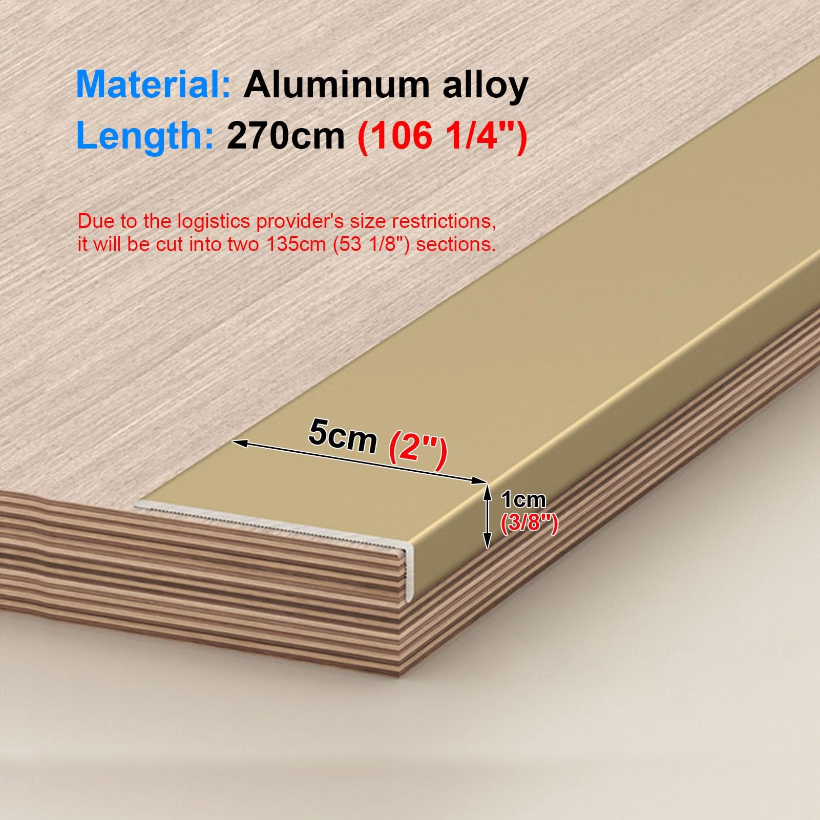Perfil de Transición para Suelo Moldura de Remate de Borde de Puerta en Forma de L, Perfil de Escalera Metálico con Borde Dentado, Protector de Borde de Piso para Escalones
