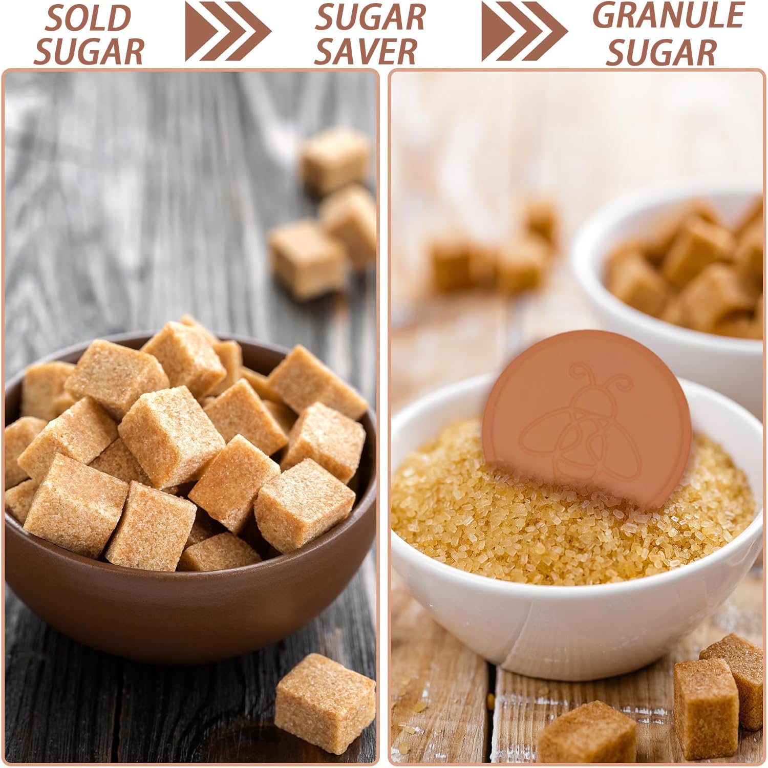 2 Pack Terracotta Brown Sugar Saver Bee, Reusable Brown Sugar Keeper Disc to Maintain Food Moisture, Multiple Uses for Food Storage Containers - 4