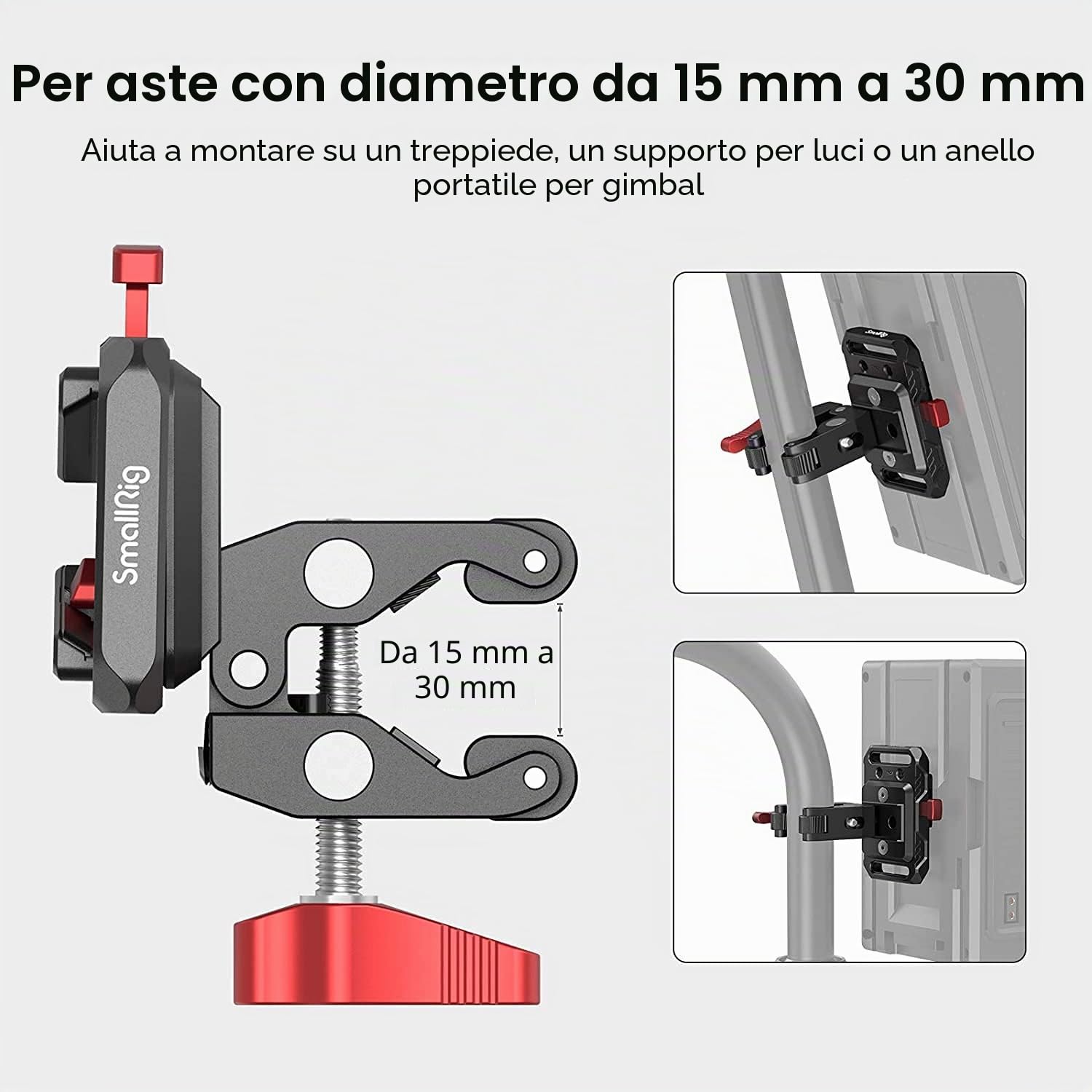 SMALLRIG Piastra V-Mount Mini con Super Morsetto-2989