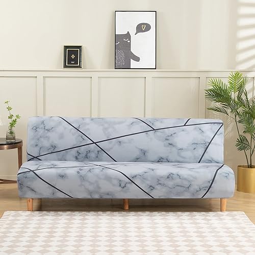 Vista 70 de MIFXIN Funda de sofá sin brazos, funda elástica plegable para sofá cama, sin reposabrazos, protector de muebles de elastano impreso lavable, sin